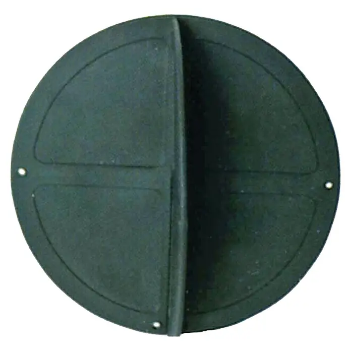 Reflector de radar bola de fondeo - Diámetro: 30 cm, Plástico - Un objeto circular de color verde oscuro con subdivisiones y pequeños puntos de fijación.