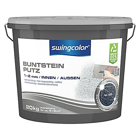 swingcolor Buntsteinputz Edel glitzernd (Korngröße: 1 - 2 mm, 20 kg, Farbton: Nr. 55)