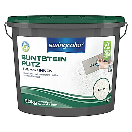 swingcolor Buntsteinputz (Farbton: Nr. 11, 20 kg, Korngröße: 1 - 2 mm)