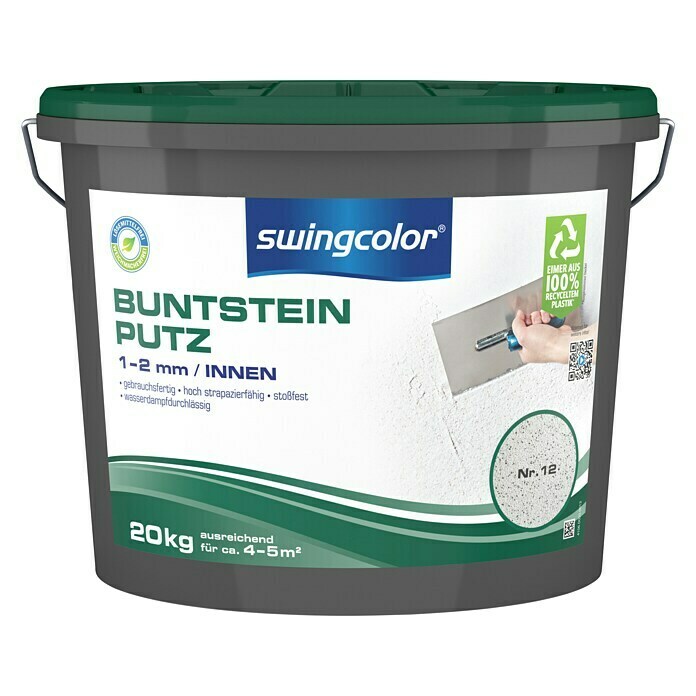 swingcolor Buntsteinputz (Farbton: Nr. 12, 20 kg, Korngröße: 1 - 2 mm)