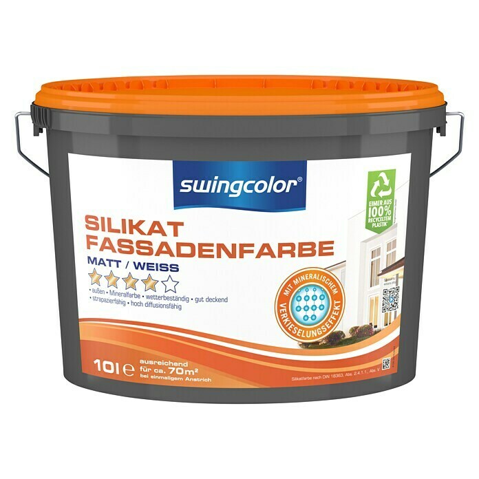 swingcolor Silikat-Fassadenfarbe (Weiß, 10 l, Matt)