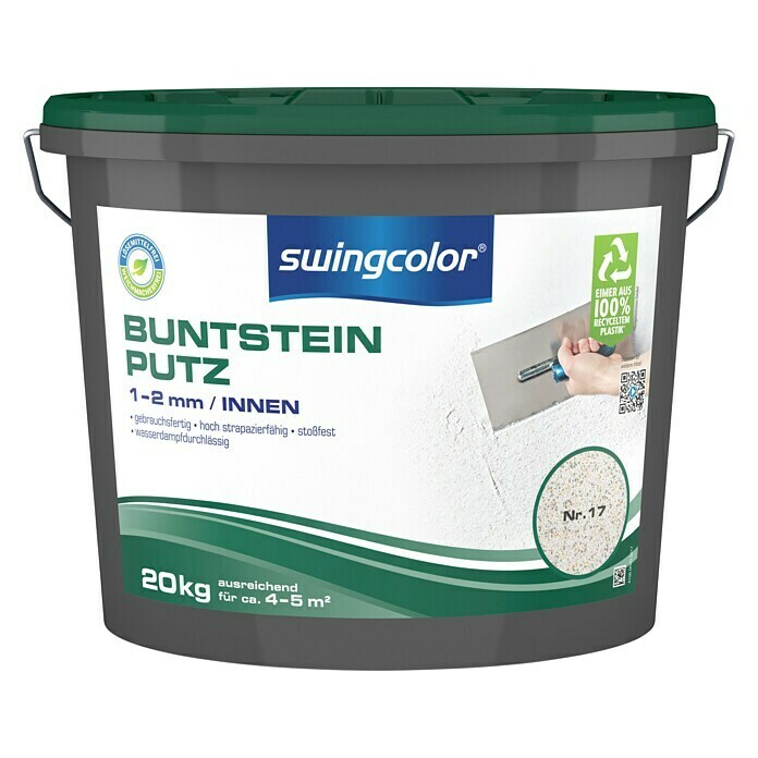 swingcolor Buntsteinputz (Farbton: Nr. 17, 20 kg, Korngröße: 1 - 2 mm)