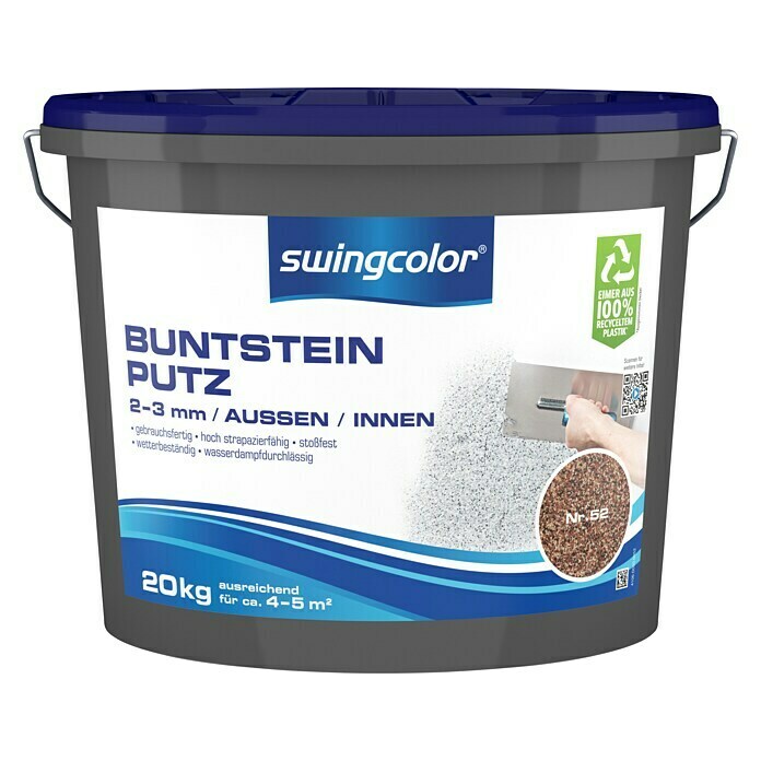 swingcolor Buntsteinputz (Farbton: Nr. 52, 20 kg, Korngröße: 2 - 3 mm)