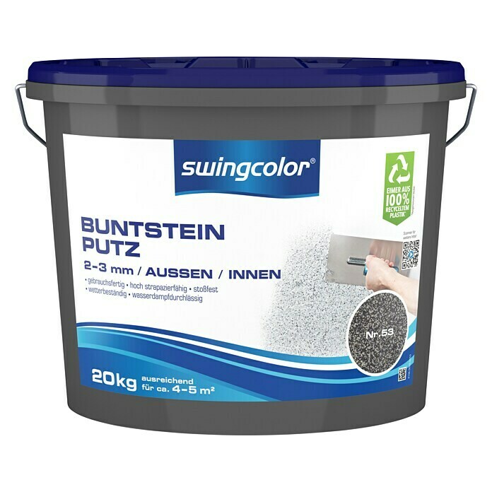 swingcolor Buntsteinputz (Farbton: Nr. 53, 20 kg, Korngröße: 2 - 3 mm)