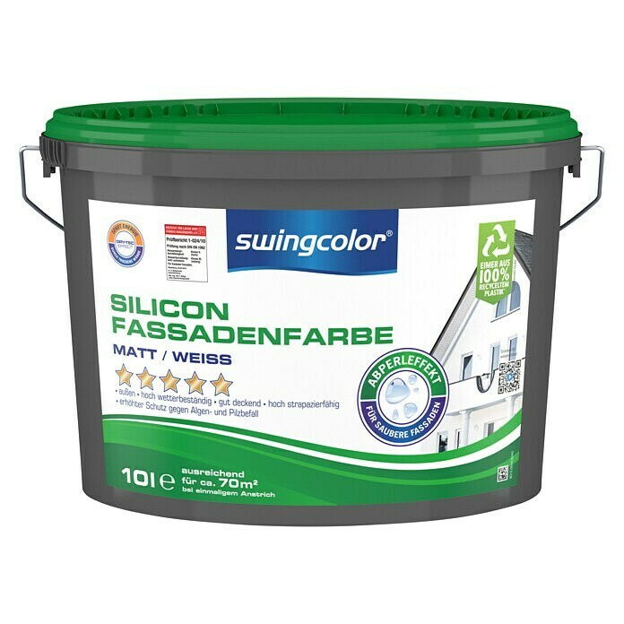 swingcolor Silikon-Fassadenfarbe (Weiss, 10 l, Matt)
