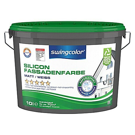 swingcolor Silikon-Fassadenfarbe (Weiß, 10 l, Matt)