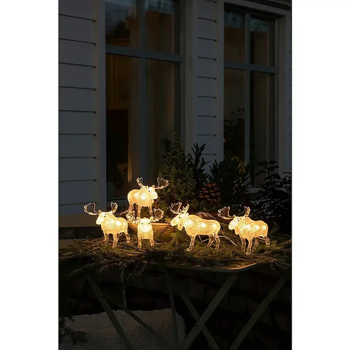 Konstsmide LED-Weihnachtsdekofigur LED Acryl - 11,5 x 15,5 x 13 cm, Weiß, Netzbetrieben, LED - Festliche Dekoration: Leuchtende Elchfiguren sorgen für weihnachtliche Stimmung im Außenbereich. Stimmungsvolle Beleuchtung für die Winterzeit.