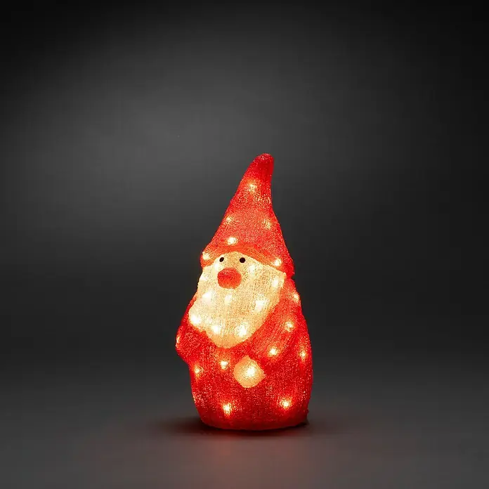 Konstsmide LED-Weihnachtsdekofigur - 18 x 19 x 38 cm, Rot, Weiß, Netzbetrieben, LED - Weihnachtliche Dekofigur: Leuchtender roter Weihnachtsmann mit weißem Bart und roter Mütze, ideal für festliche Beleuchtung im Innenbereich.