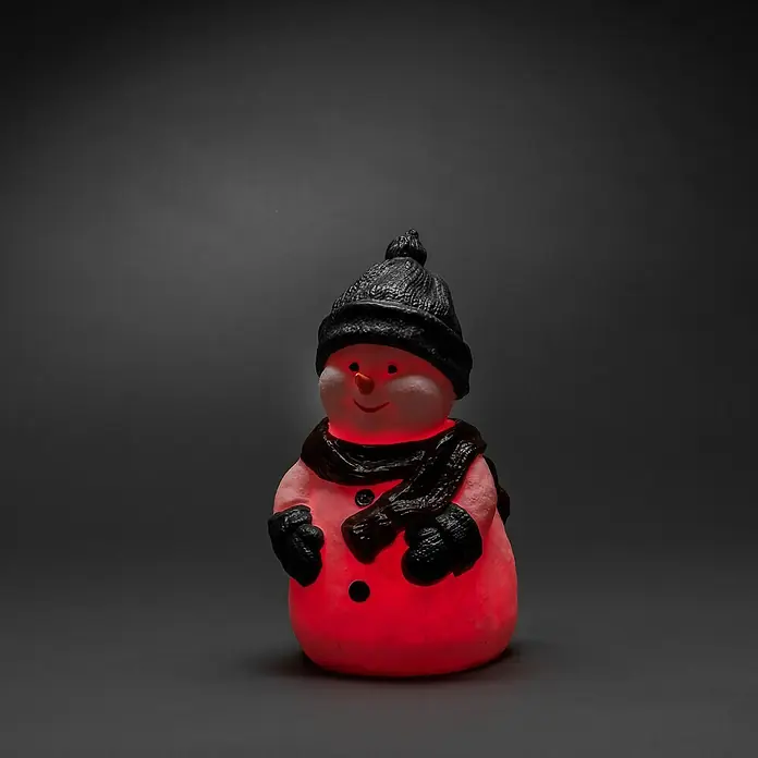 Konstsmide LED-Weihnachtsdekofigur - 20 x 21,5 x 38 cm, Netzbetrieben, LED, Lichtfarbe: Mehrfarbig - Festlicher leuchtender Schneemann mit Mütze und Schal, ideal für weihnachtliche Dekorationen und stimmungsvolle Beleuchtung.