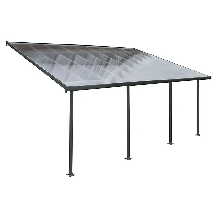 Solid Elements Terrassenüberdachung Martina - B x T: 606 x 400 cm, Anthrazitgrau, Polycarbonat, Transparent - Graue Terrassenüberdachung mit lichtdurchlässigen Dachplatten, ideal um den Außenbereich vor Witterungseinflüssen zu schützen.