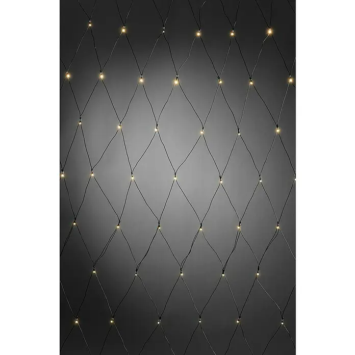 Konstsmide LED-Lichtervorhang - Außen, 6,6 m, Warmweiß, 80 Stk., Batteriebetrieben - Lichterkettennetz mit funkelnden Lichtern. Schafft eine festliche Atmosphäre. Ideal für den Innen- und Außenbereich geeignet.