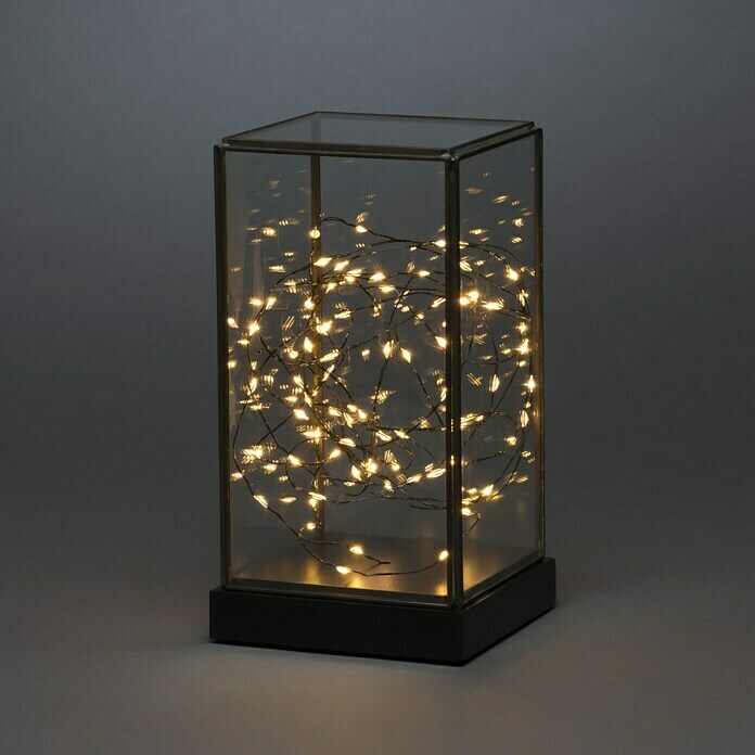 Konstsmide LED-Weihnachtslaterne (11 x 11 x 20 cm, Schwarz, Batteriebetrieben, IP20) | BAUHAUS