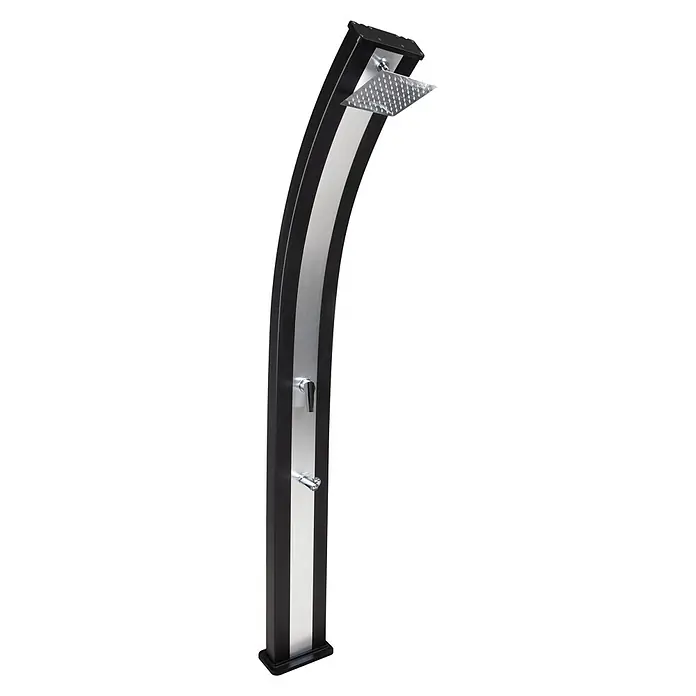 Steinbach Solardusche Slim Line Duo - Höhe: 220 cm, Aluminium, Schwarz/Silber, 40 l - Außergewöhnliche Gartendusche in Schwarz und Silber. Die elegante Dusche ist ein echter Blickfang für den Garten und bietet Erfrischung an heißen Tagen.