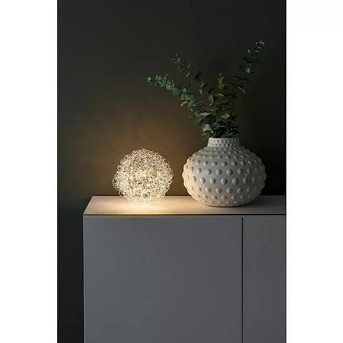 Konstsmide LED-Weihnachtsdekoleuchte Drahtball - Silber, Netzbetrieben, LED, Durchmesser: 25 cm - Stimmungsaufnahme