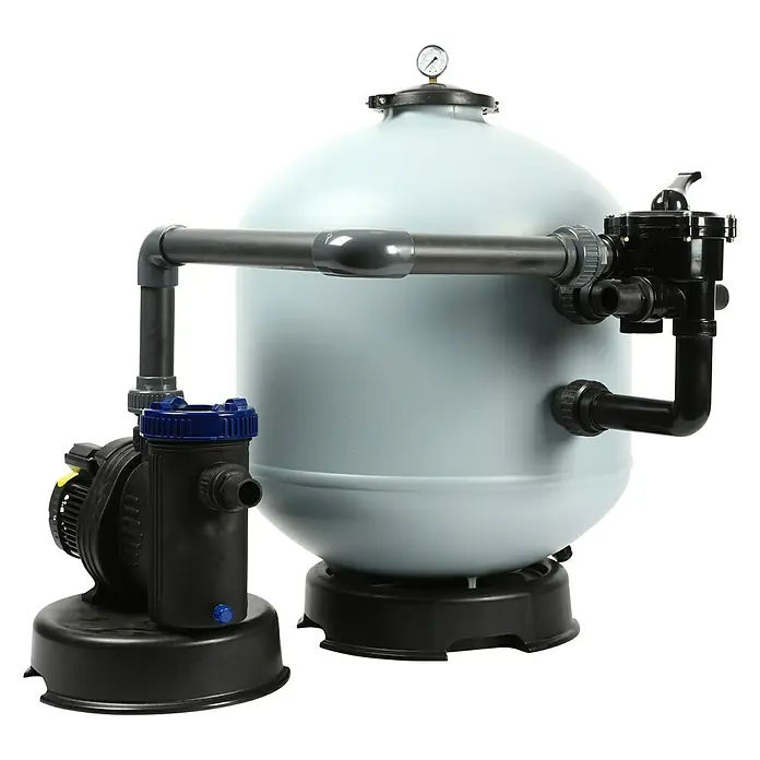 Steinbach Sandfilteranlage SM 16 - Passend für Poolgröße: 80.000 l, Filterleistung: 16.000 l/h - Sandfilteranlage mit Pumpe und Manometer für sauberes Poolwasser, ideal für private Schwimmbäder und Pools zur effektiven Reinigung.