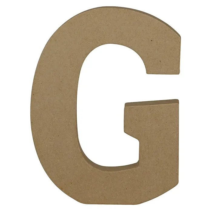 Décopatch Letra de cartón - G, Cartón, L x An x Al: 2,8 x 17 x 21,5 cm - Letra G de madera marrón, ideal para manualidades y decoraciones. Versátil para proyectos individuales.