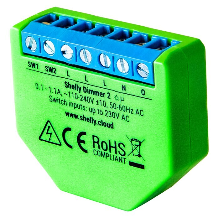 Shelly Funk-DimmerGrün, Nennspannung: 100 - 240 V Diagonal View