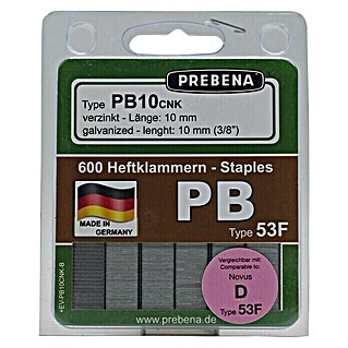 Prebena Heftklammer Typ PB (Länge: 10 mm, Rückenbreite: 11,2 mm, 600 Stk.)