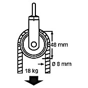 HBS Betz Seilrolle (Typ: Waschseilrolle, Polyamid, Traglast: 18 kg, Durchmesser: 48 mm, 1 Stk.)