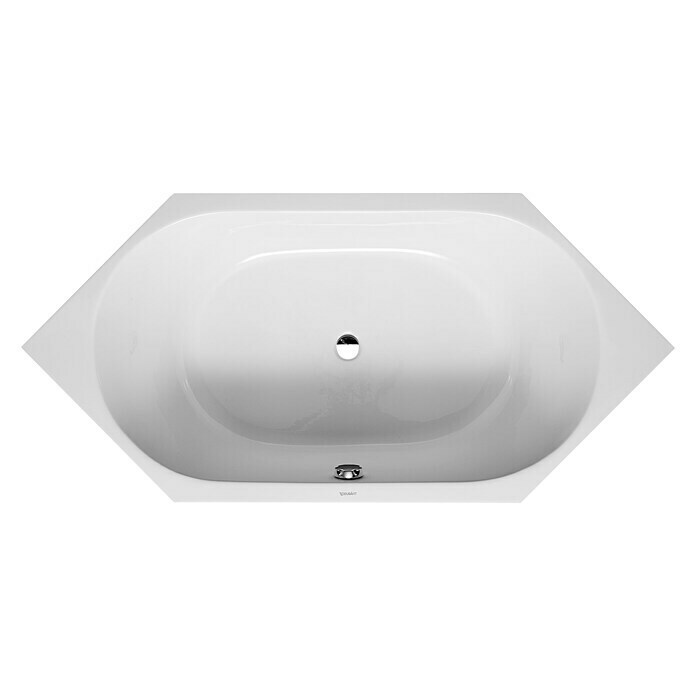 Duravit D-Code Badewanne190 x 90 cm, Sechseck, Sanitäracryl, Weiß Front View