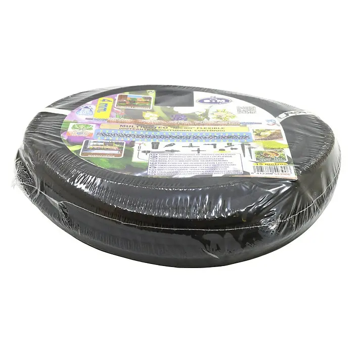 Manguera microporosa Localizada - Ø x L: 4 mm x 15 m - Foto de tubo de riego flexible Multi Riego Micro empaquetado, ideal para jardines e invernaderos.