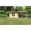 Karibu Blockbohlenhaus Bastrup 7 (333 x 674 cm, Wandstärke: 28 mm, Pultdach, Ausführung: Mit Anbau)