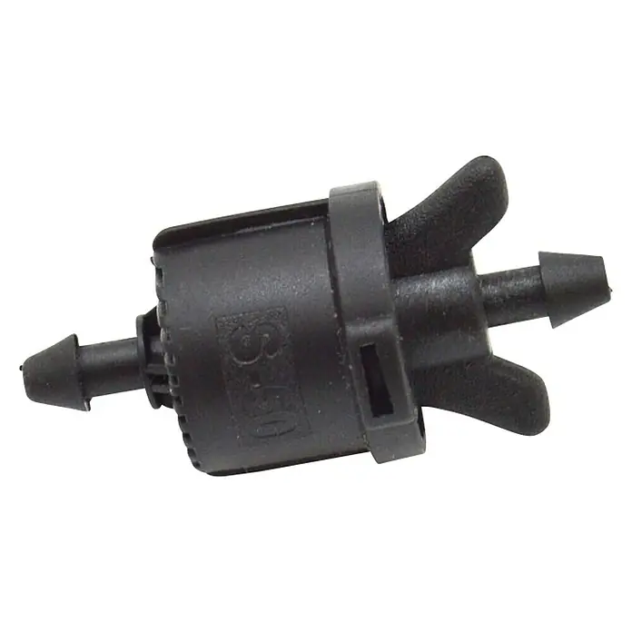 Gotero lineal microtubo - Caudal de agua máx.: 4 l/h, 5 ud. - Conector negro de riego por goteo, perfecto para sistemas de riego precisos en jardines. Instalación sencilla con conexiones a presión.