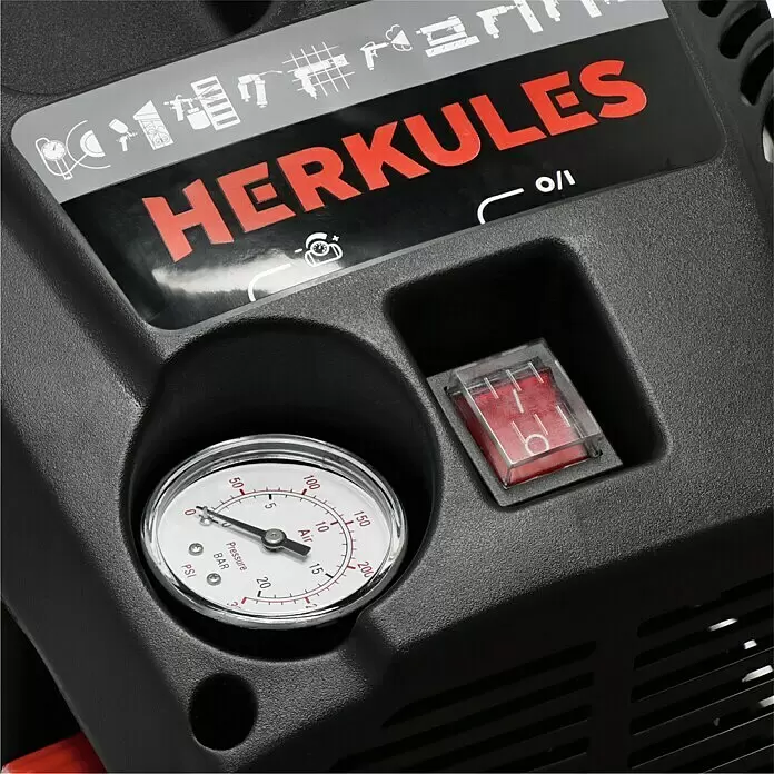 Herkules Kompressor 200/10/24 - 1.100 W, Max. Druck: 10 bar, 24 l, Schmierung: Ohne - Detailaufnahme
