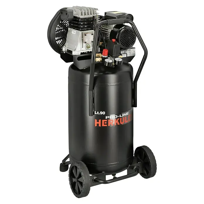Herkules Pro-Line Kompressor B2800B/3M/90 - Max. Druck: 10 bar, 2.200 W, 90 l - Abbildung eines Herkules Pro-Line Lt.90 Kompressors. Der robuste und leistungsstarke Kompressor ist ideal für anspruchsvolle Aufgaben.