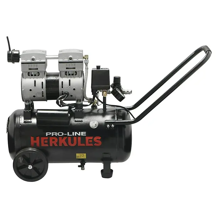 Herkules Pro-Line Kompressor Siltek 24 - 1.000 W, Max. Druck: 8 bar, 24 l - Abbildung eines tragbaren Pro-Line Herkules Luftkompressors.