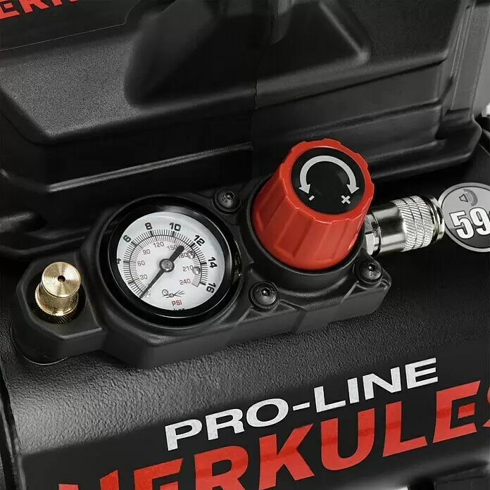 Herkules Pro-Line Flüsterkompressor Siltek+ - Max. Druck: 8 bar, 6 l - Detailaufnahme