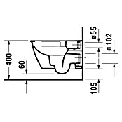 Duravit Darling New Spülrandloses Wand-WC (Ohne WC-Sitz, Mit Beschichtung, Tiefspüler, Weiß)