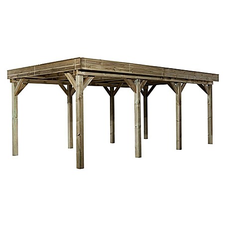 Weka Carport Premium (Außenmaß inkl. Dachüberstand (B x T): 3,25 x 6,22 m, Einzelcarport)