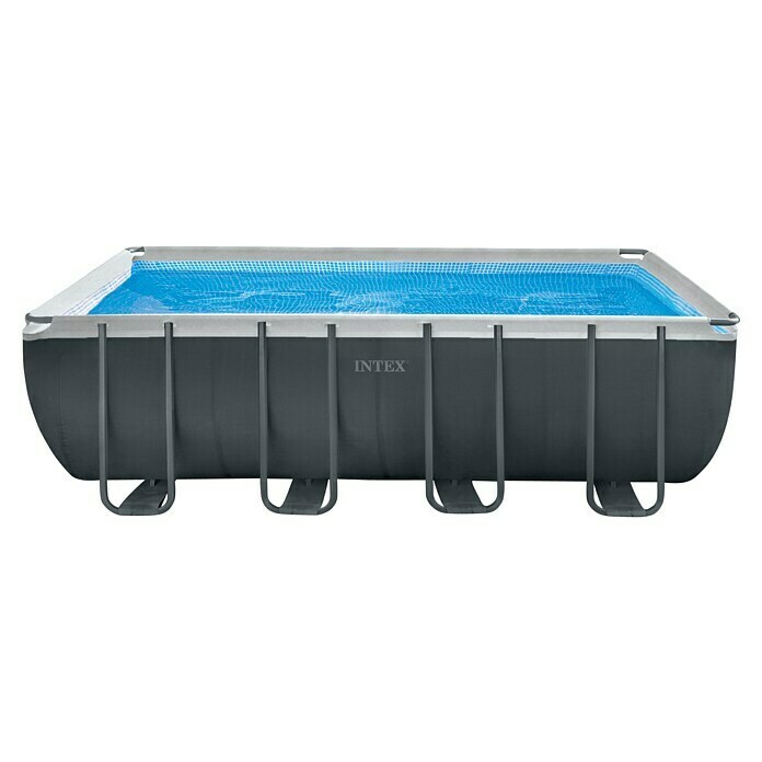 Intex Frame-Pool-Set Ultra Quadra XTRL x B x H: 549 x 274 x 132 cm, Fassungsvermögen: 17,2 m³, Dunkelgrau, Inkl. Sandfilteranlage Front View