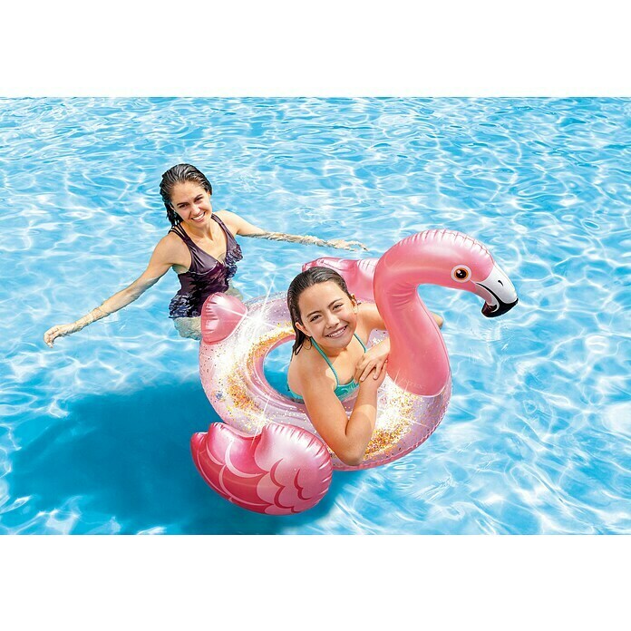 Intex Schwimmring Glitter FlamingoL x B x H: 99 x 89 x 71 cm, Rosa Use Shot