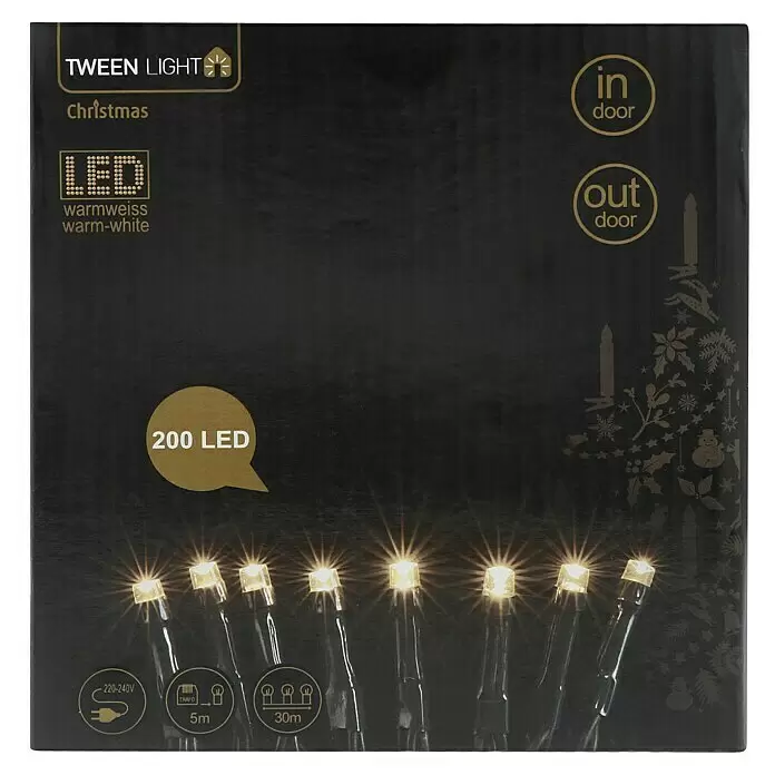 Tween Light LED-Lichterkette - Außen, Lichtfarbe: Warmweiß, Anzahl Leuchtmittel: 200 Stk., Netzbetrieben, 35 m - Vorderansicht