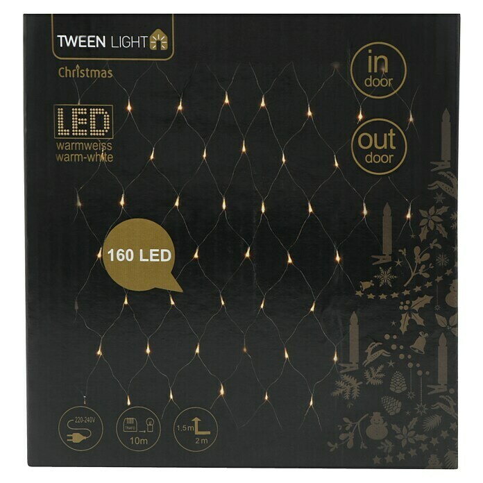 Tween Light LED-Lichtnetz (Mit Aufbewahrungsbox, Anzahl LED: 160 Stk., Außen)