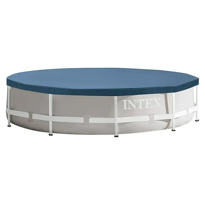 Intex Pool-Abdeckplane - Durchmesser: 305 cm, Passend für: Intex Frame Pool Ø 305 cm, Rund - Rundes Intex-Aufstellbecken mit blauer Abdeckung für den Außenbereich, ideal zum Entspannen und Spaß haben im Garten.