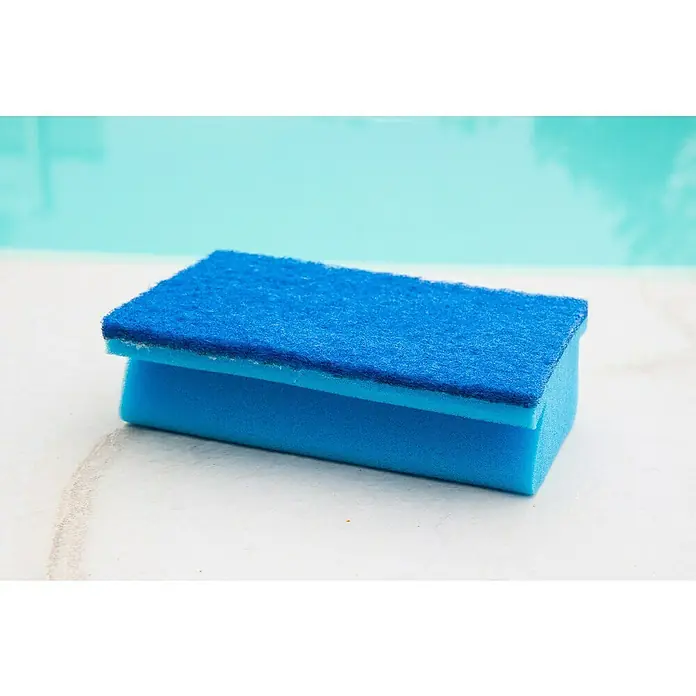 Steinbach Handschrubber - 2 Stk. - Blauer Spülschwamm mit kratziger Oberfläche und weicher Unterseite zum Reinigen von Oberflächen und Geschirr.