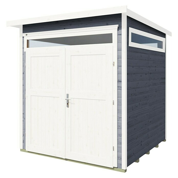 Weka Gartenhaus 265 Gr. 2 (Außenmaß inkl. Dachüberstand (B x T): 220 x 250 cm, Holz, Grau) | BAUHAUS