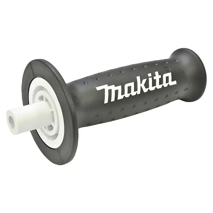 Makita Kombihammer HR2470BX40 - 780 W, 2,4 J, SDS-Plus-Aufnahme - Makita Werkzeuggriff, schwarz mit weißem Logo, bietet sicheren Halt und Komfort bei der Nutzung von Elektrowerkzeugen.