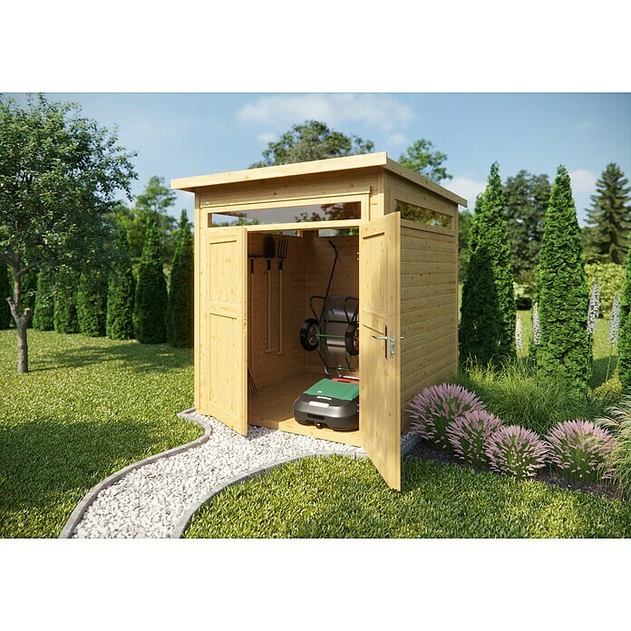 Weka Gartenhaus 265 Gr. 2 (Außenmaß inkl. Dachüberstand (B x T): 220 x 250 cm, Holz, Natur) | BAUHAUS