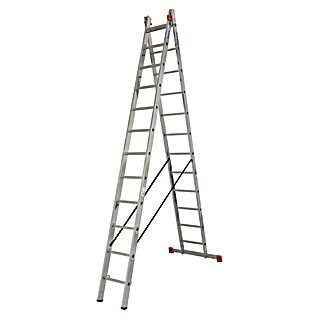 Krause Escalera multiusos (Altura de trabajo: 6,85 m, Número de peldaños: 24 ud., Carga soportada: 150 kg, Aluminio)