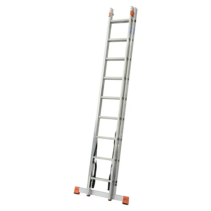 Krause Mehrzweckleiter Dubilo - Arbeitshöhe: 5,25 m, Anzahl Tritte: 18 Stk., Belastbarkeit: 150 kg, Aluminium - Eine silberne Mehrzweckleiter von Krause, die sowohl für den Heim- als auch für den professionellen Gebrauch geeignet ist, mit rutschfesten Stufen und Füßen.
