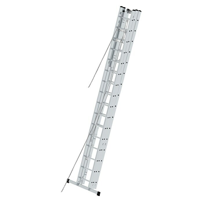 Krause Stabilo Sprossen-Seilzugleiter (Arbeitshöhe: 11,35 m, 3 x 16 Sprossen, Aluminium)