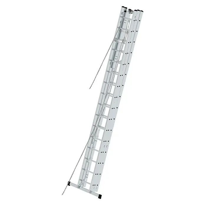 Krause Stabilo Seilzugleiter - Anzahl Tritte: 48 Stk., Arbeitshöhe: 11,35 m, Aluminium - Eine ausziehbare Mehrzweckleiter aus Aluminium, die für verschiedene Aufgaben geeignet ist, ideal für den flexiblen Einsatz im Haus und Garten.