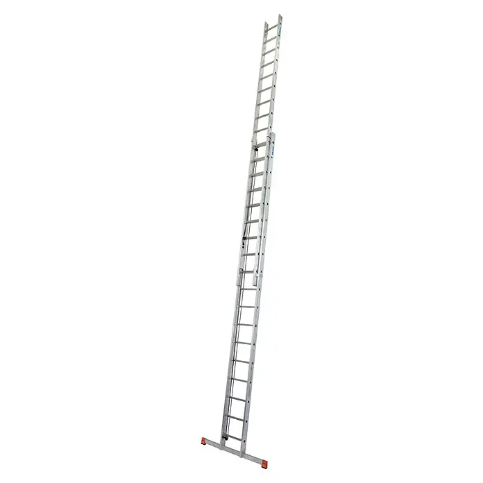 Krause Monto Seilzugleiter Robilo - Anzahl Tritte: 36 Stk., Arbeitshöhe: 9,8 m, Aluminium - Eine ausziehbare Aluminiumleiter, ideal für den professionellen Einsatz und Heimwerkerprojekte, die hohe Reichweiten erfordern.