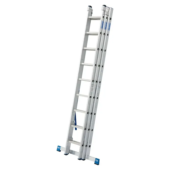 Krause Stabilo Mehrzweckleiter - Anzahl Tritte: 27 Stk., Arbeitshöhe: 6,85 m, Belastbarkeit: 150 kg, Aluminium - Hier ist eine dreiteilige Krause Vielzweckleiter. Diese Leiter ist ideal für den Einsatz im Innen- und Außenbereich.