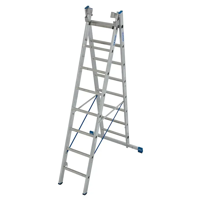 Krause Stabilo Mehrzweckleiter - Anzahl Tritte: 24 Stk., Arbeitshöhe: 6,05 m, Belastbarkeit: 150 kg, Aluminium - Krause Doppelstufenleiter aus Aluminium mit breiten Stufen und Anti-Rutsch-Füßen für sicheren Stand bei Arbeiten in der Höhe.