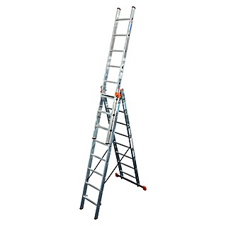 Krause Monto Višenamjenske ljestve na izvlačenje (Funkcija stepenica, Radna visina: 6,05 m, 3 x 8 prečki, Aluminij)